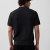 Textured Zip Polo Sweater Shirt