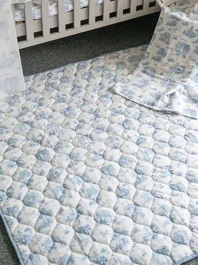 The Gilded Bird Spring Toile Quilted Playmat
