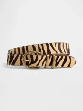 Tiger Print Calf Hair Belt