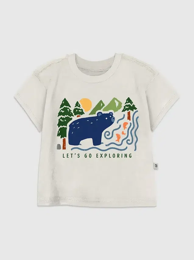 Toddler Bear in Woods Graphic T-Shirt