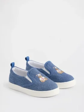 Toddler Denim Brannan Bear Slip-On Sneakers