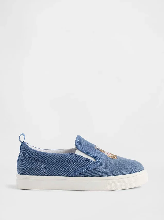 Toddler Denim Brannan Bear Slip-On Sneakers