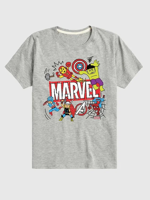 Toddler Marvel Avengers Doodle Short Sleeve Graphic Tee
