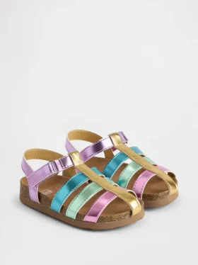 Toddler Metallic Fisherman Sandals