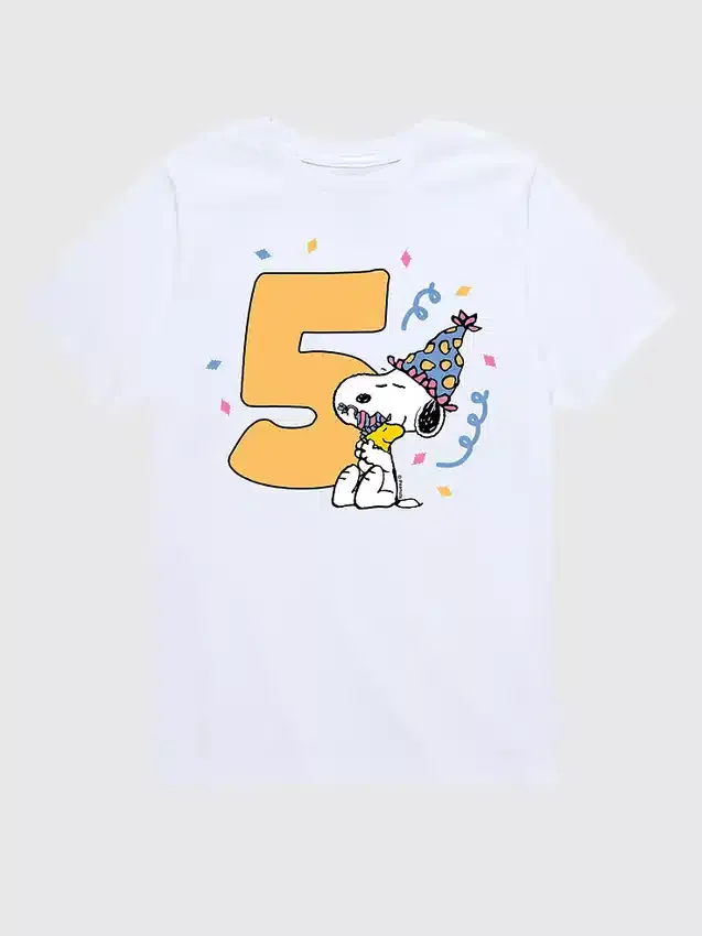 Toddler Peanuts 5Th Birthday Short Sleeve Graphic T-Shirt