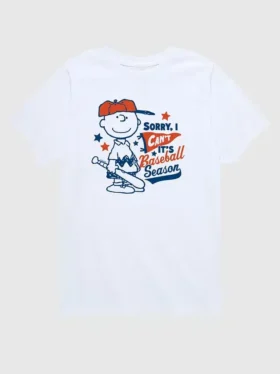 Toddler Peanuts Charlie Brown Sorry I Cant Baseball Season Short Sleeve Tee