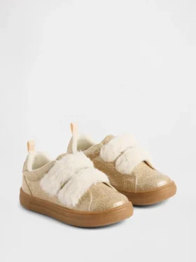 Toddler Vegan Fur Glitter Sneakers