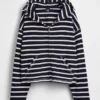Towel Terry Oversized Stripe Zip Hoodie