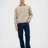 Twill Straight-Hem Shirt