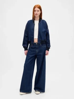 Ultrasoft Denim Bomber Jacket