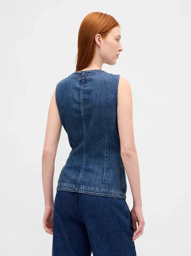 Ultrasoft Denim Longline Vest