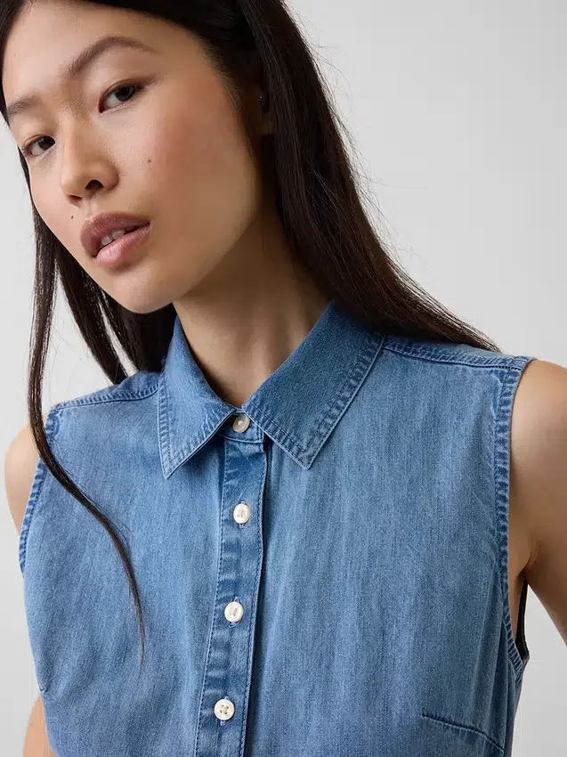Ultrasoft Denim Maxi Shirtdress