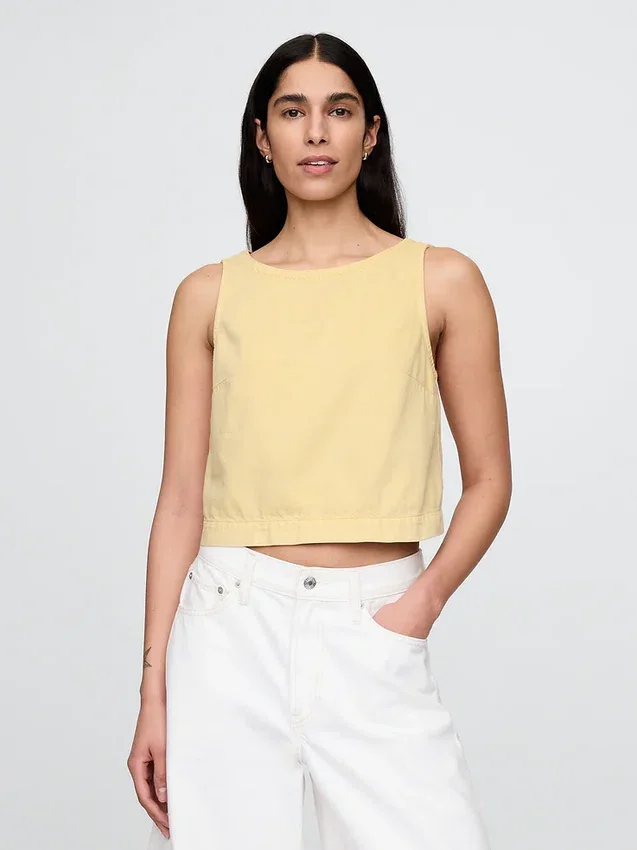 Ultrasoft Denim Shell Tank Top