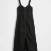 Ultrasoft Denim Zip-Front Maxi Dress