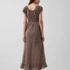 V-Neck Ruffle Hem Maxi Dress