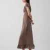 V-Neck Ruffle Hem Maxi Dress