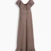 V-Neck Ruffle Hem Maxi Dress
