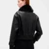 Vegan Leather Bomber Jacket