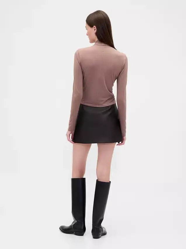 Vegan Leather Mini Skort