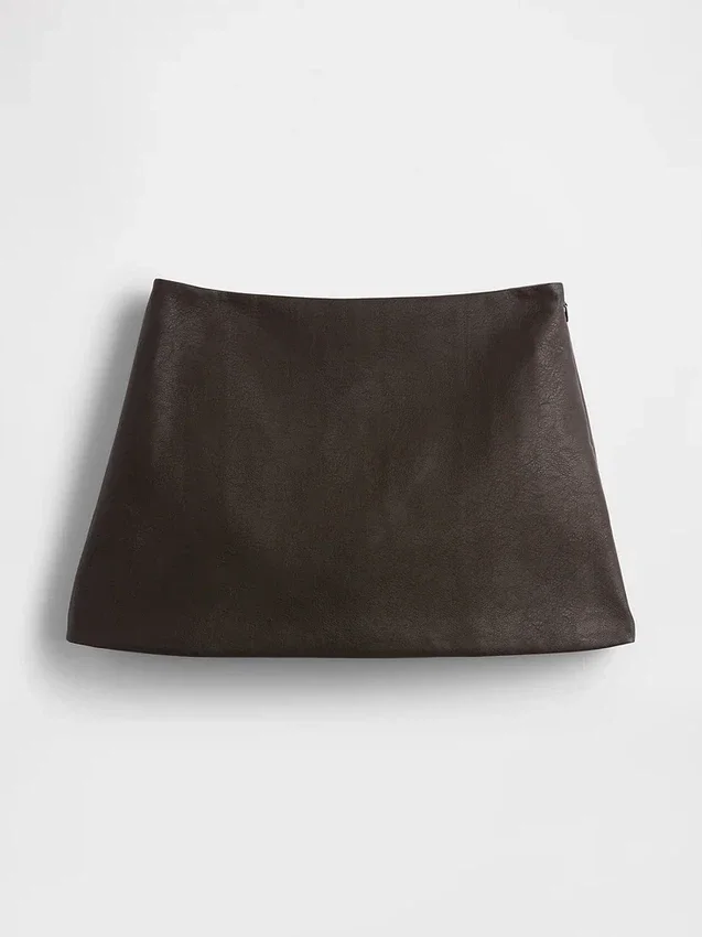 Vegan Leather Mini Skort