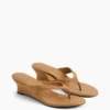 Vegan Leather Wedge Thong Sandals