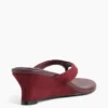 Vegan Leather Wedge Thong Sandals
