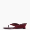 Vegan Leather Wedge Thong Sandals