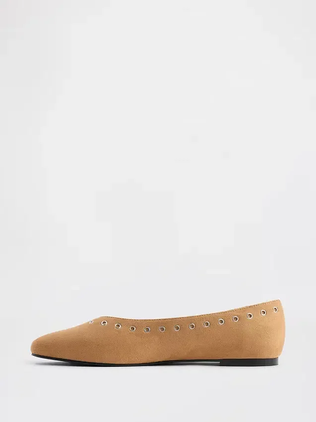 Vegan Suede Ballet Flats