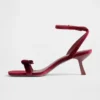 Velvet Bow Open-Toe Strappy Kitten Heels