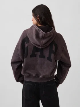 Vintagesoft Crop Logo Hoodie