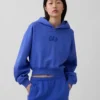Vintagesoft Oversized Crop Logo Hoodie