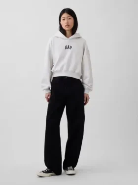 Vintagesoft Oversized Crop Logo Hoodie