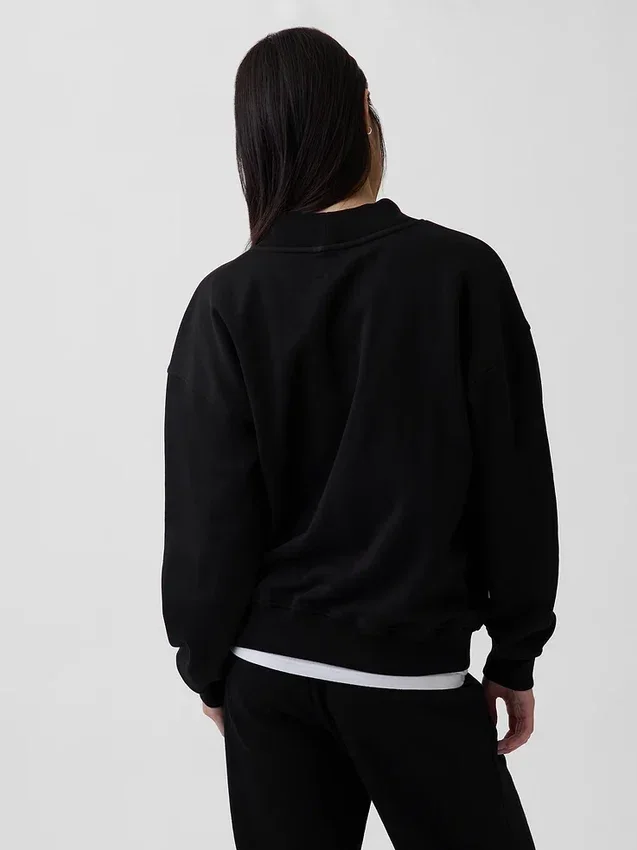 Vintagesoft Oversized Mockneck Tunic Sweatshirt
