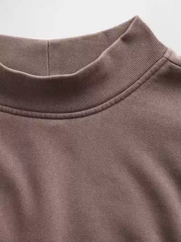 Vintagesoft Oversized Mockneck Tunic Sweatshirt