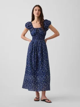 Voile Smocked Waist Maxi Dress