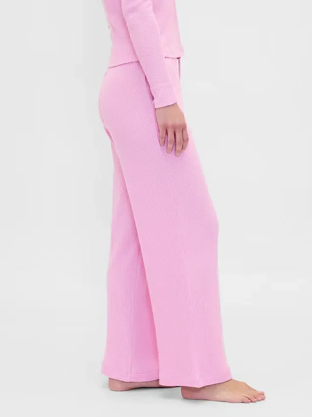 Waffle Wide-Leg Pj Pants