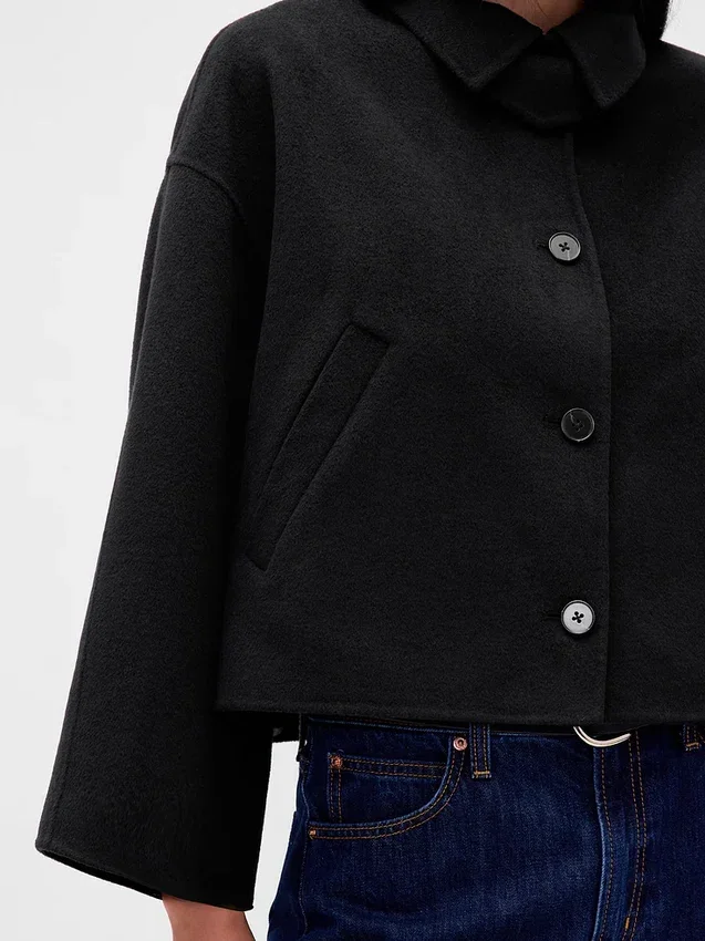 Wool-Blend Swing Jacket